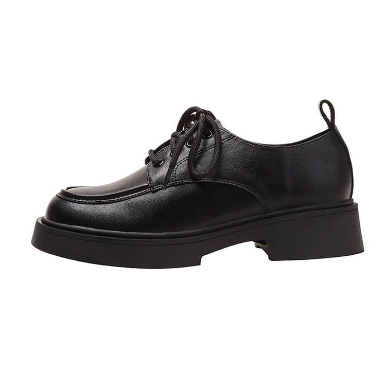 Platform Heel Lace-Up Chunky Shoes