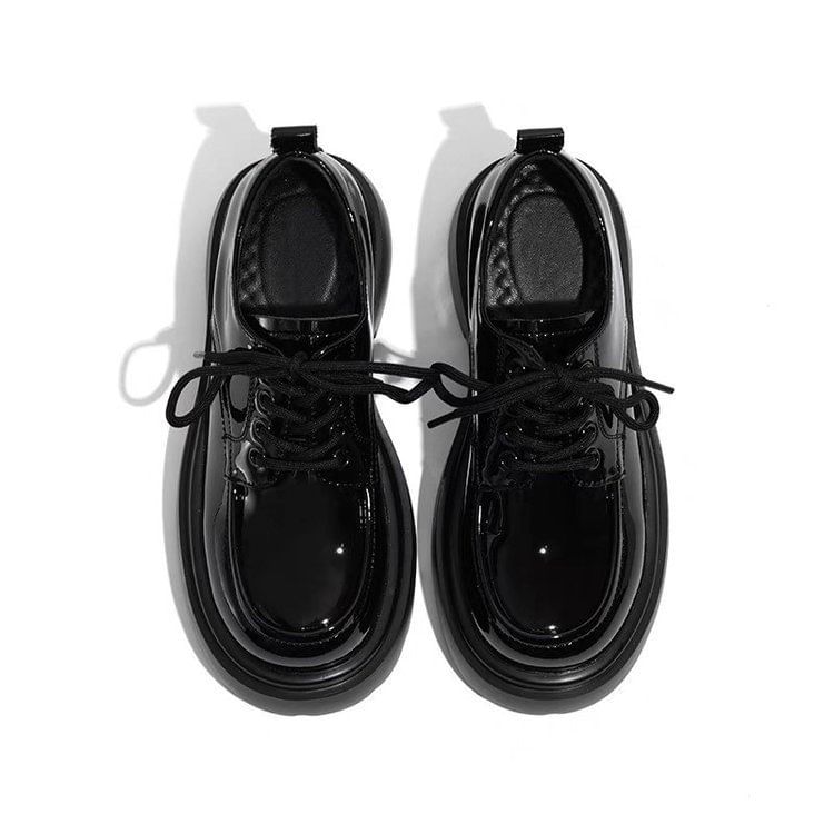 Lace-Up Heel Platform Chunky Shoes