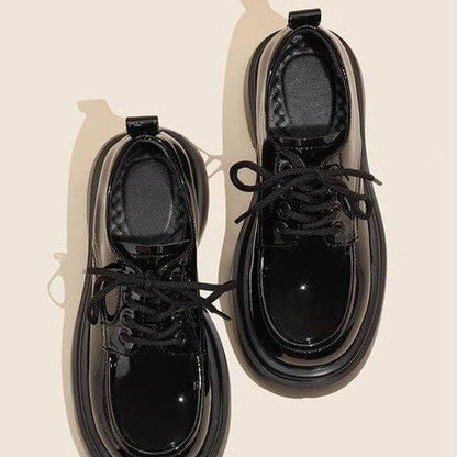 Lace-Up Heel Platform Chunky Shoes