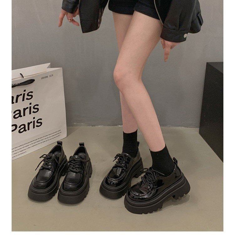 Shoes Chunky Platform Heel Lace-Up