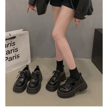 Shoes Chunky Platform Heel Lace-Up