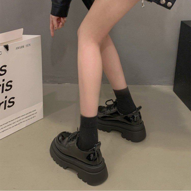 Shoes Chunky Platform Heel Lace-Up