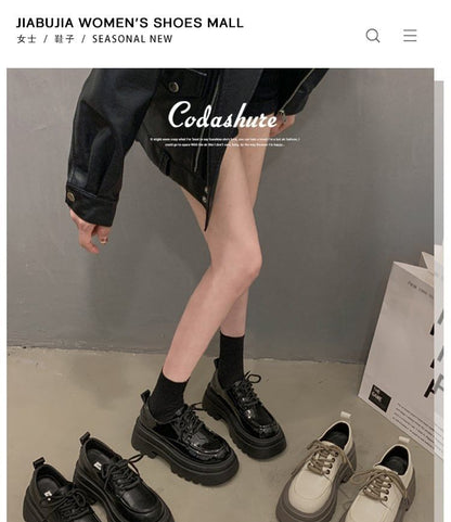 Shoes Chunky Platform Heel Lace-Up