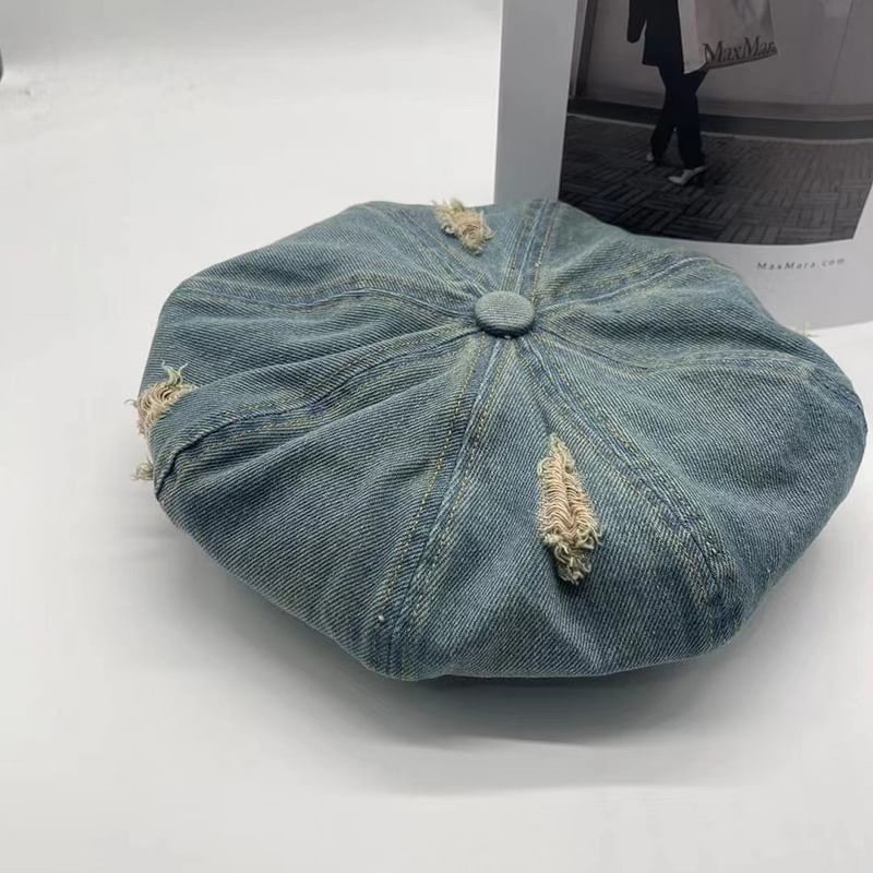 Beret Distressed Denim