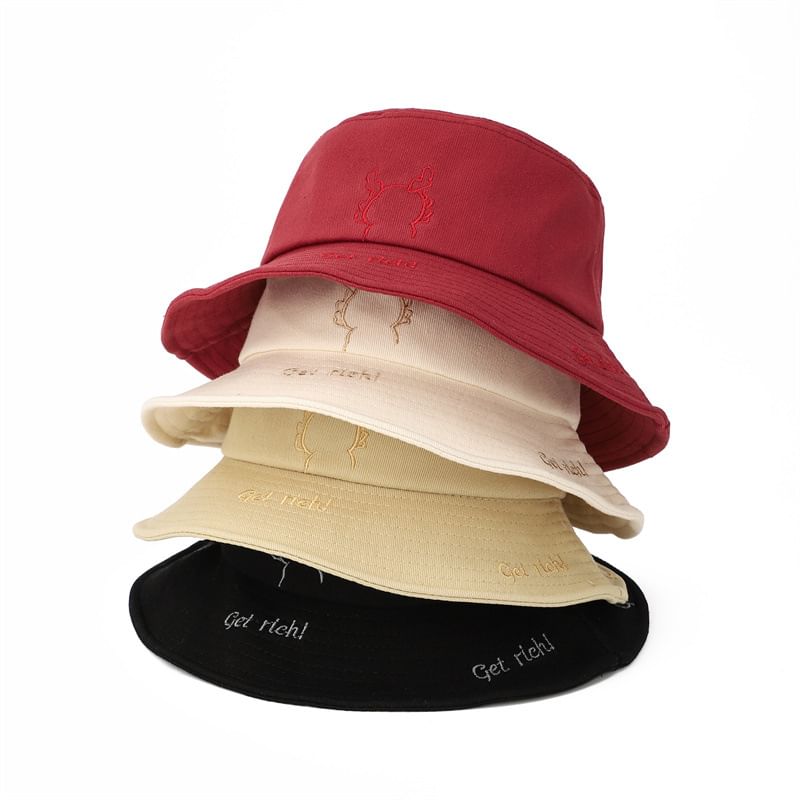 Hat Embroidered Bucket Cartoon