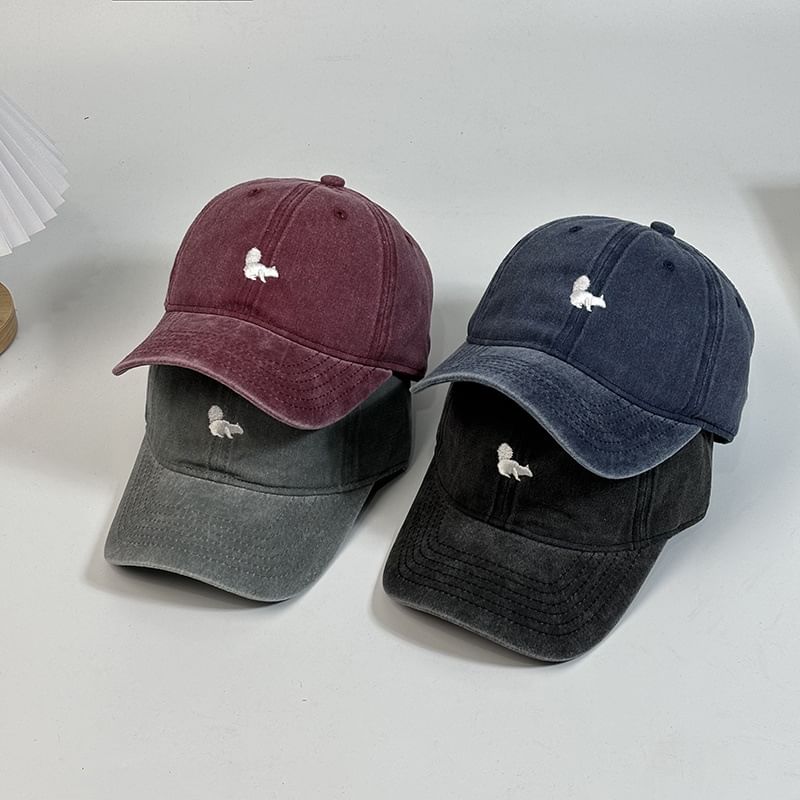 Cap Baseball Squirrel Embroidered