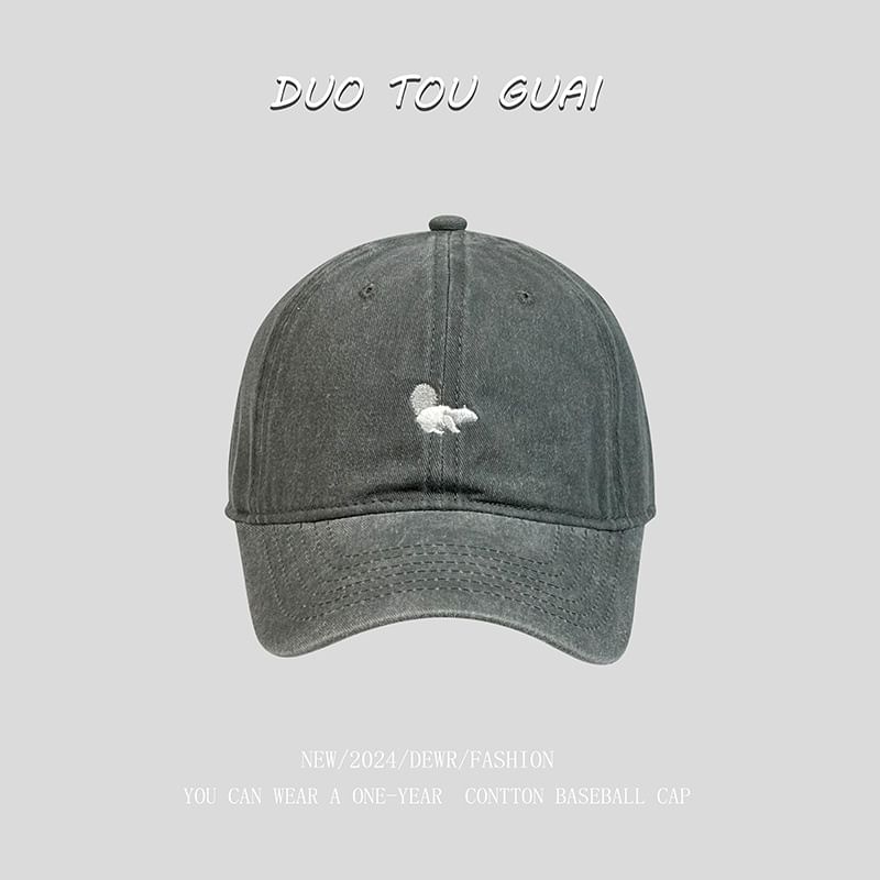 Cap Baseball Squirrel Embroidered