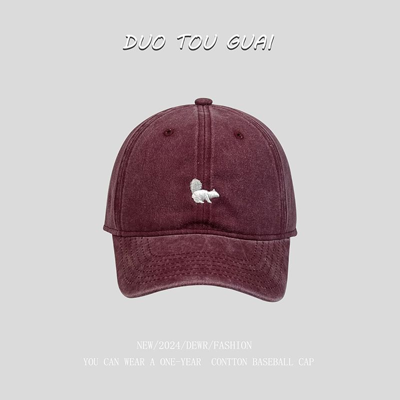Cap Baseball Squirrel Embroidered
