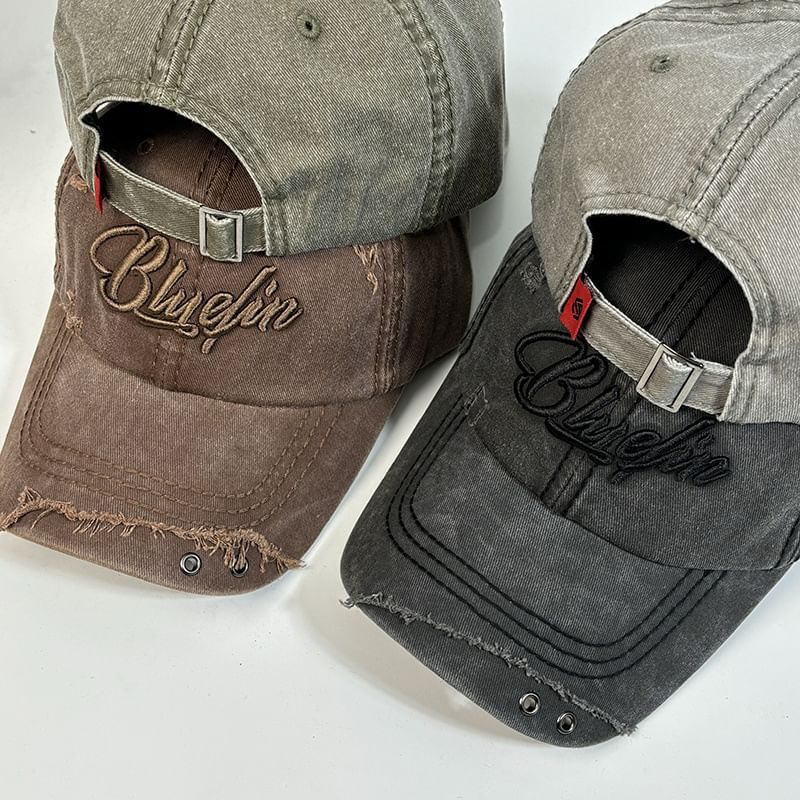 Cap Baseball Embroidered Letter Distressed