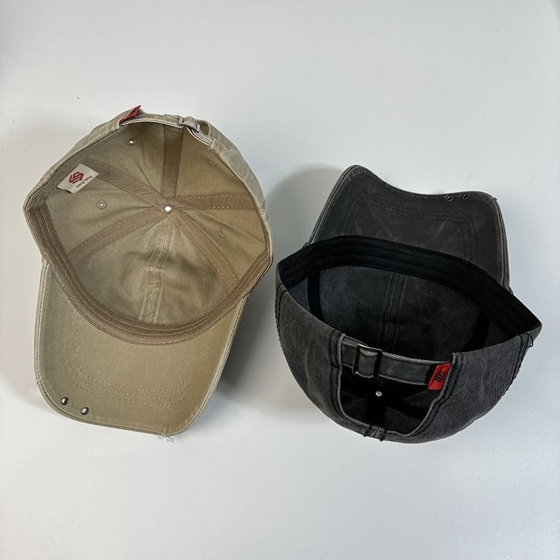 Cap Baseball Embroidered Letter Distressed