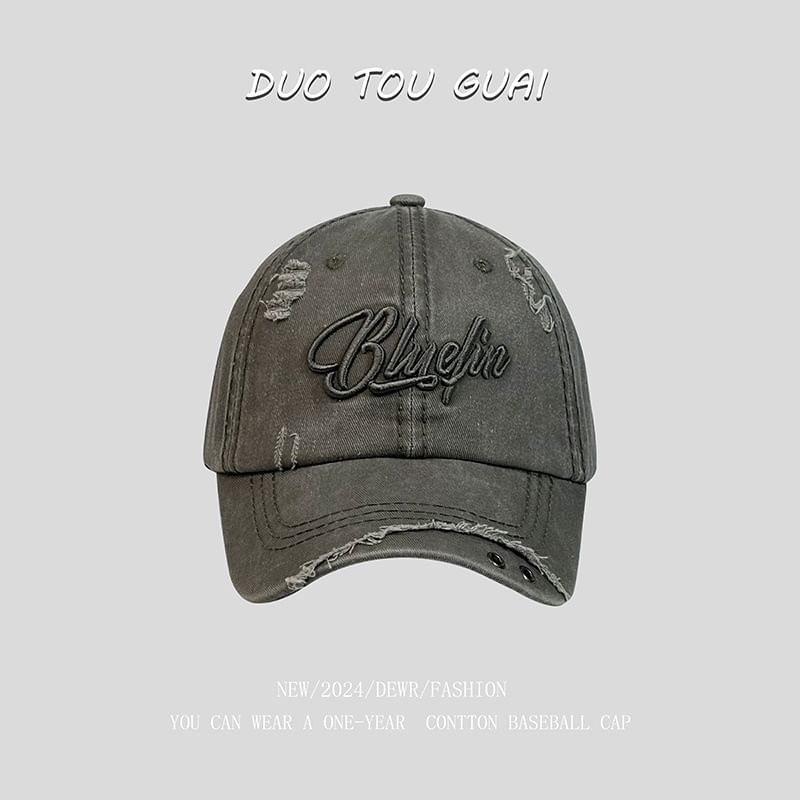 Cap Baseball Embroidered Letter Distressed