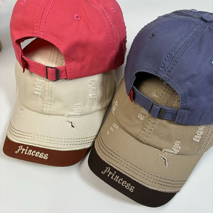 Baseball Embroidered Distressed Letter Cap