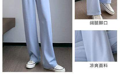 (Various Plain Waist Designs) Pants Elastic Leg Straight
