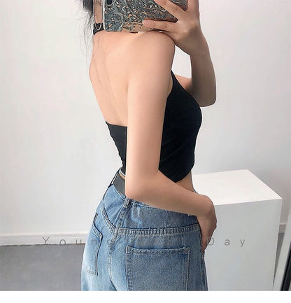Halter Crop Plain Top