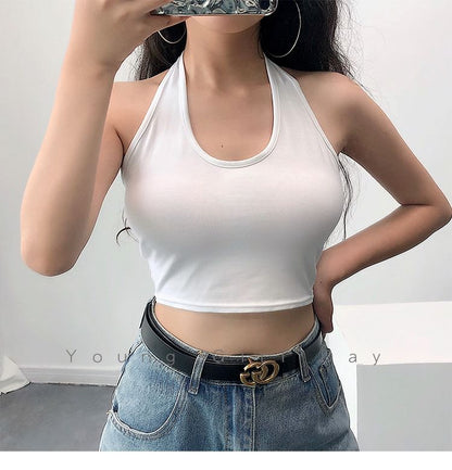 Halter Crop Plain Top