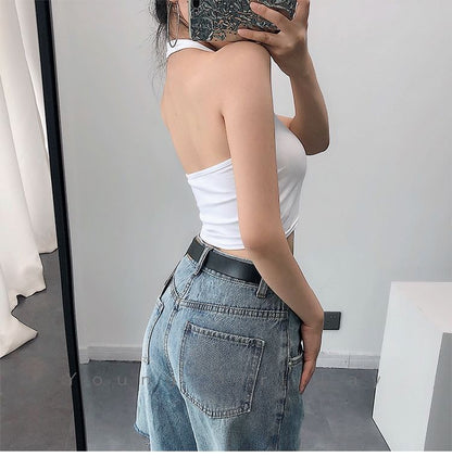 Halter Crop Plain Top