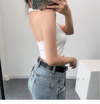 Halter Crop Plain Top
