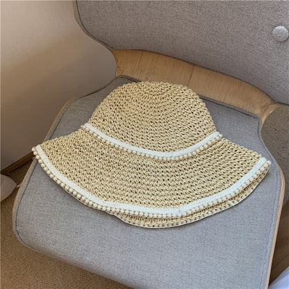 Sun Pearl Hat Faux Straw