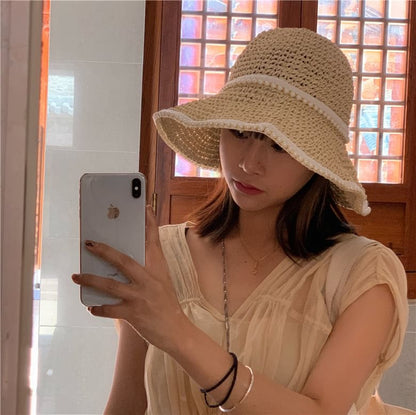 Sun Pearl Hat Faux Straw