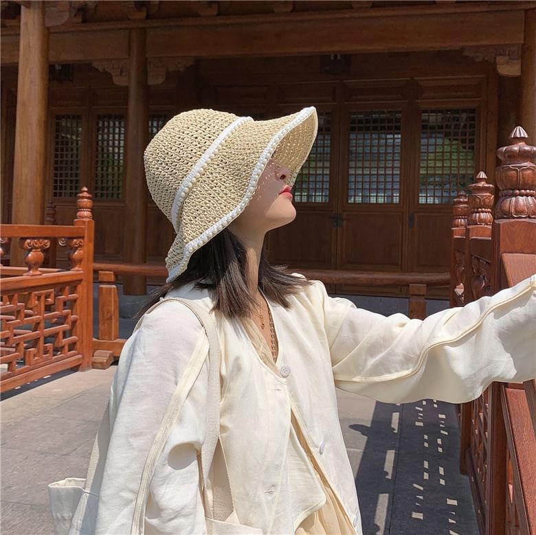 Sun Pearl Hat Faux Straw