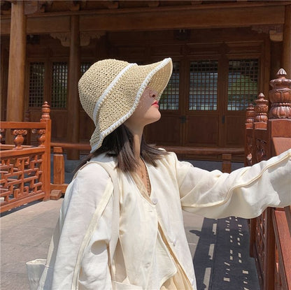 Sun Pearl Hat Faux Straw