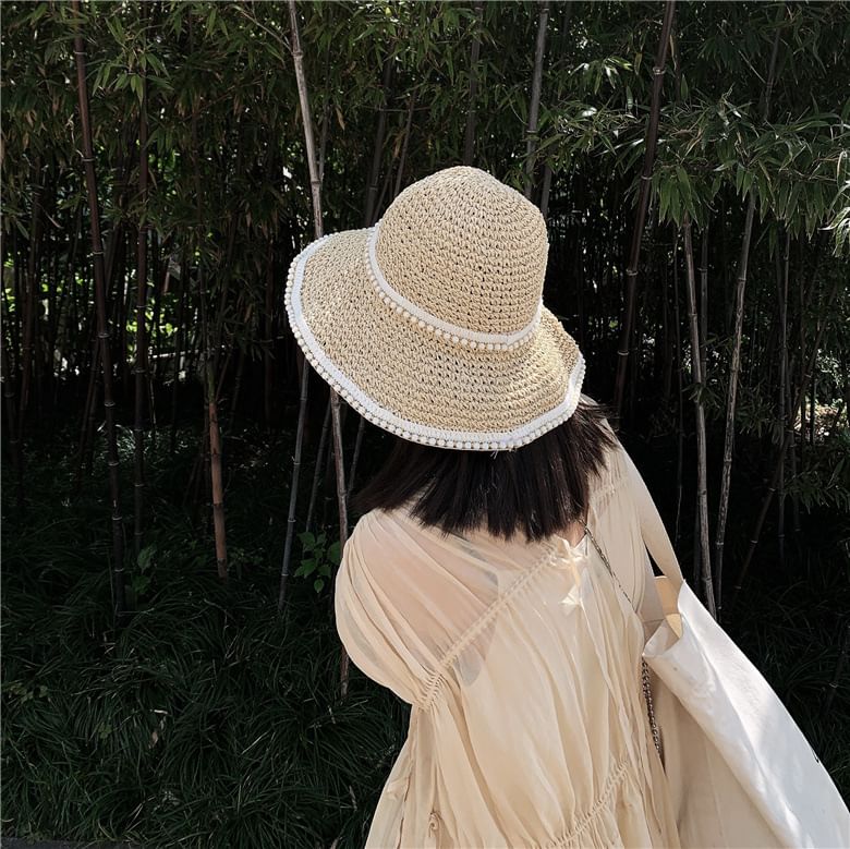 Sun Pearl Hat Faux Straw