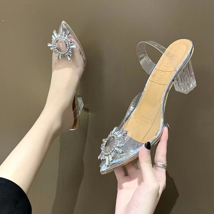 Mules Low PVC Pointed Heel