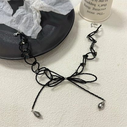 Bow Choker Crystal Faux