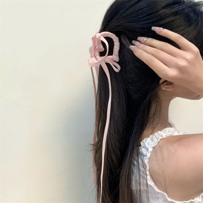 Ribbon Heart Clamp Hair