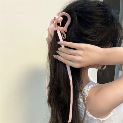 Ribbon Heart Clamp Hair