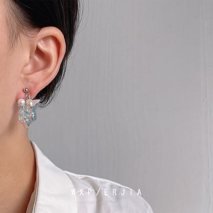 Crystal Ear Cuff Faux Alloy Pearl Freshwater