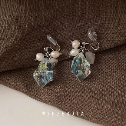 Crystal Ear Cuff Faux Alloy Pearl Freshwater