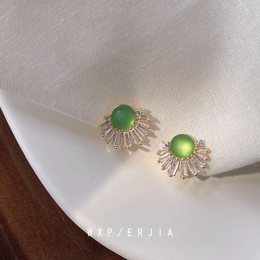 Alloy Gemstone Cuff Faux Ear Rhinestone
