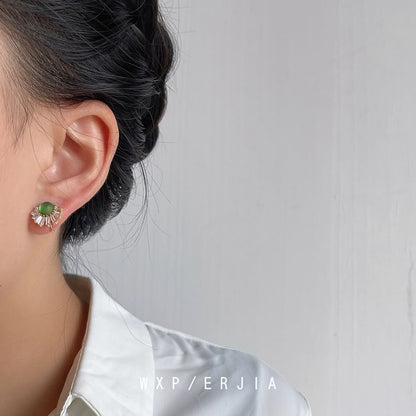 Alloy Gemstone Cuff Faux Ear Rhinestone