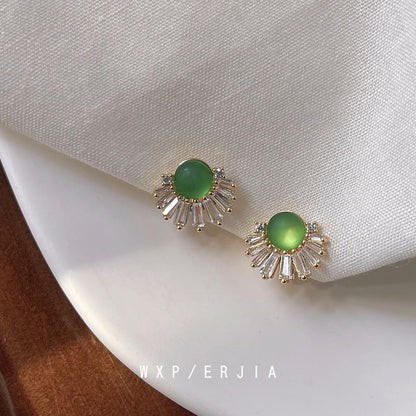 Alloy Gemstone Cuff Faux Ear Rhinestone