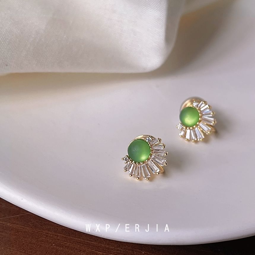 Alloy Gemstone Cuff Faux Ear Rhinestone