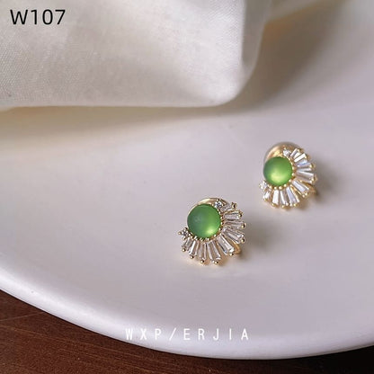 Alloy Gemstone Cuff Faux Ear Rhinestone