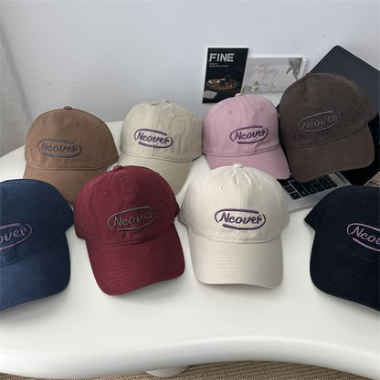 Lettering Baseball Embroidered Cap