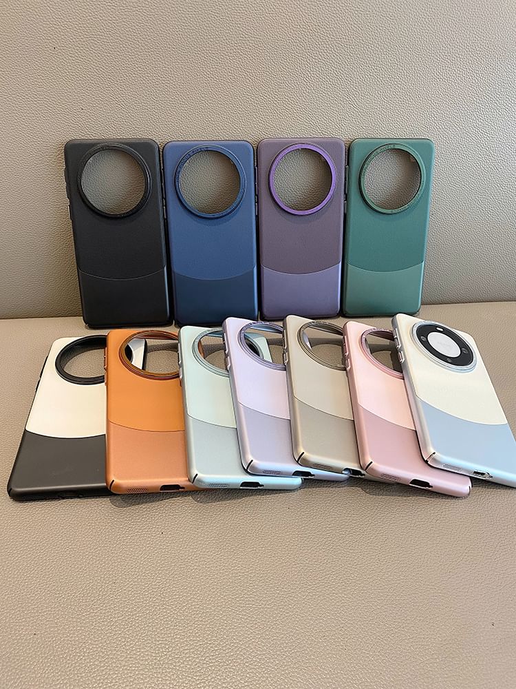 Color Leather Phone Panel Case Faux