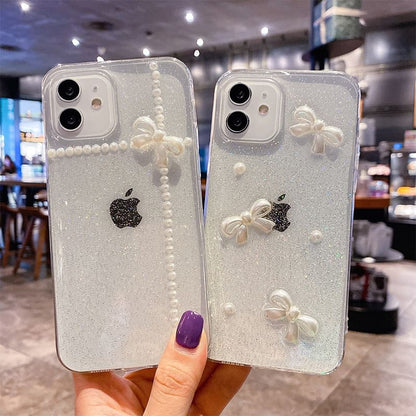 Bow Pearl Faux Phone Case