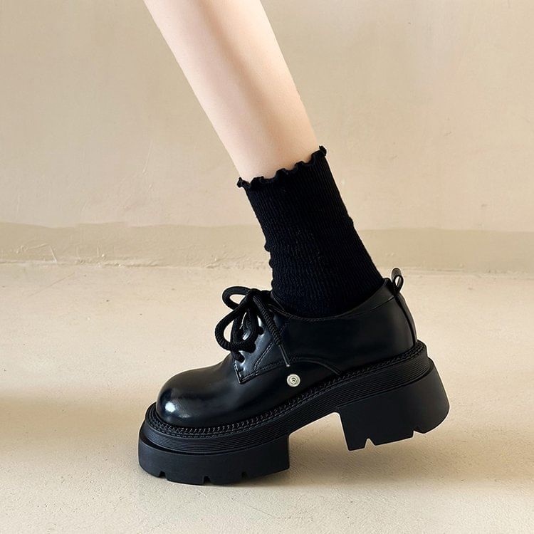 Derby Shoes Lace-Up Platform