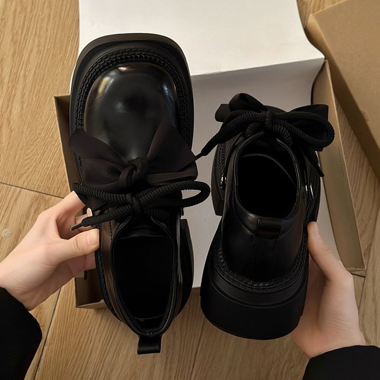 Derby Shoes Lace-Up Platform