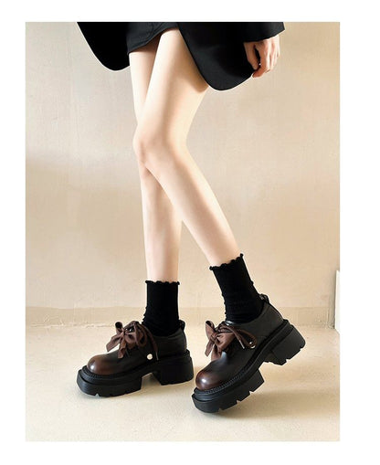Derby Shoes Lace-Up Platform