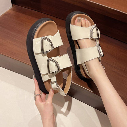 Buckled Slingback Sandals Platform