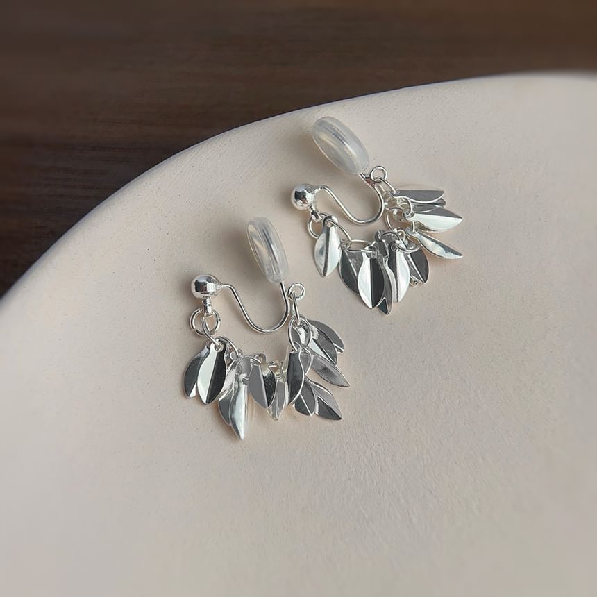Chandelier Earring Leaf Alloy