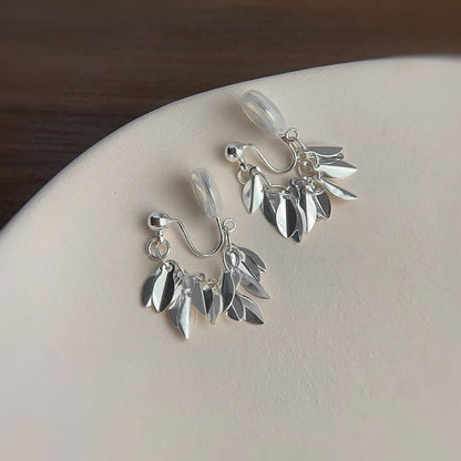 Chandelier Earring Leaf Alloy