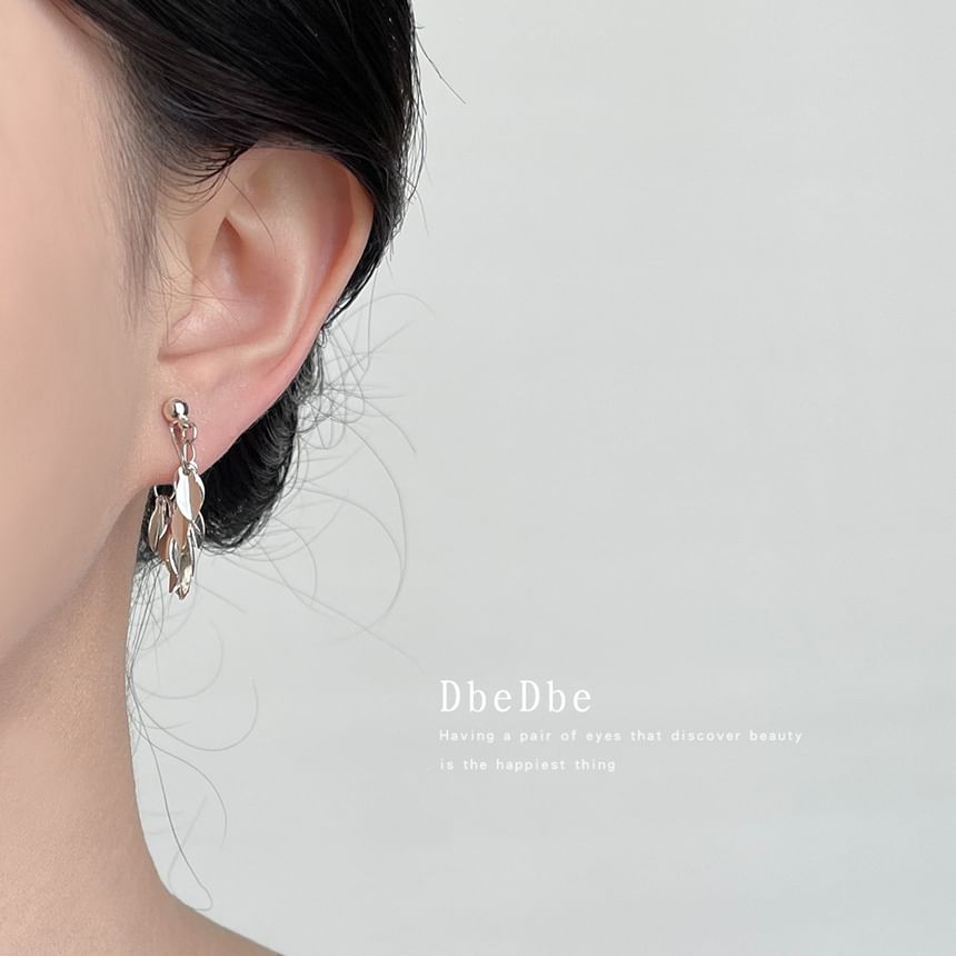 Chandelier Earring Leaf Alloy