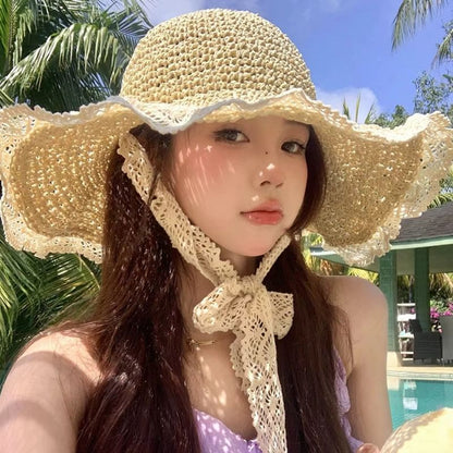 Hat Trim Straw Lace Sun