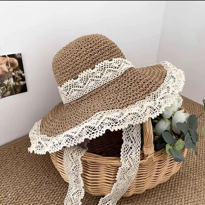 Hat Trim Straw Lace Sun