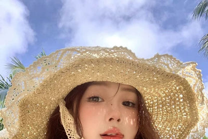 Hat Trim Straw Lace Sun